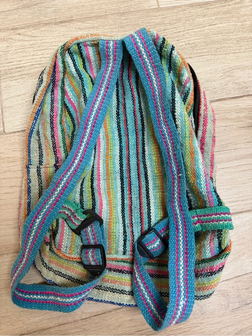 Multicolor Striped Woven Women's Backpack - Artisan